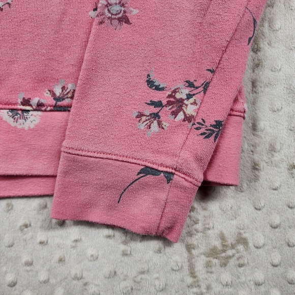 Lucky Brand Floral Pink Sweatshirt Lightweight Size L - Picture 3 of 7
